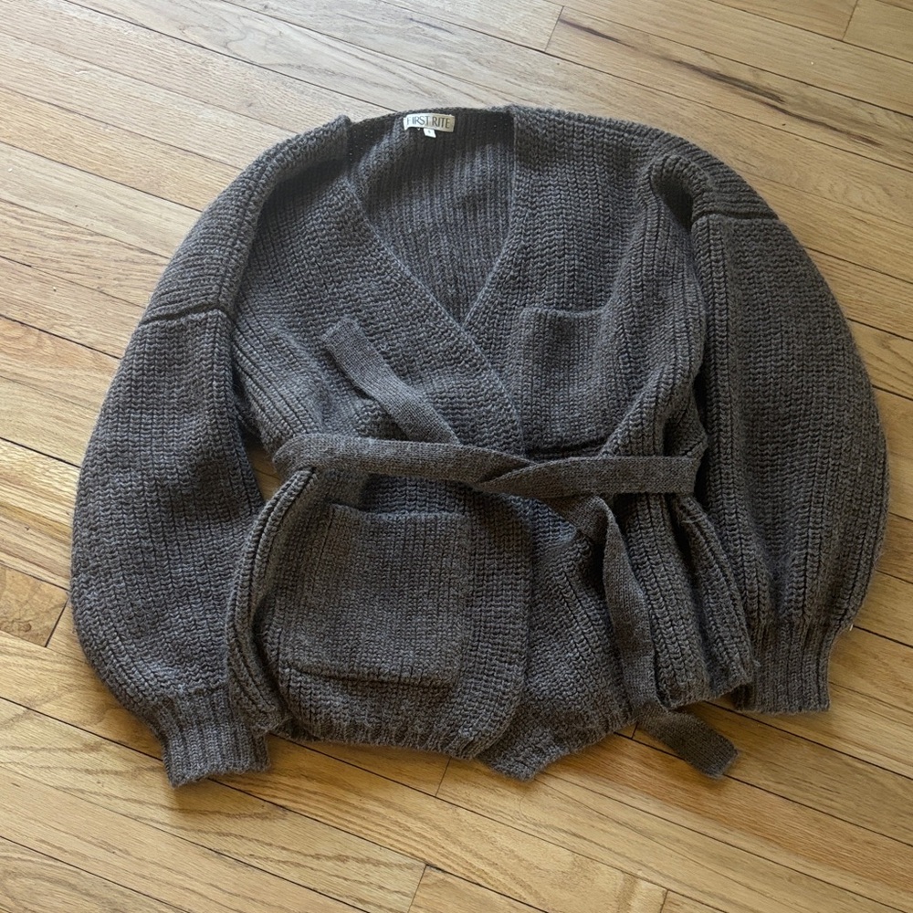 First Rite 100% Alpaca Sweater Coat size Small in color Bark